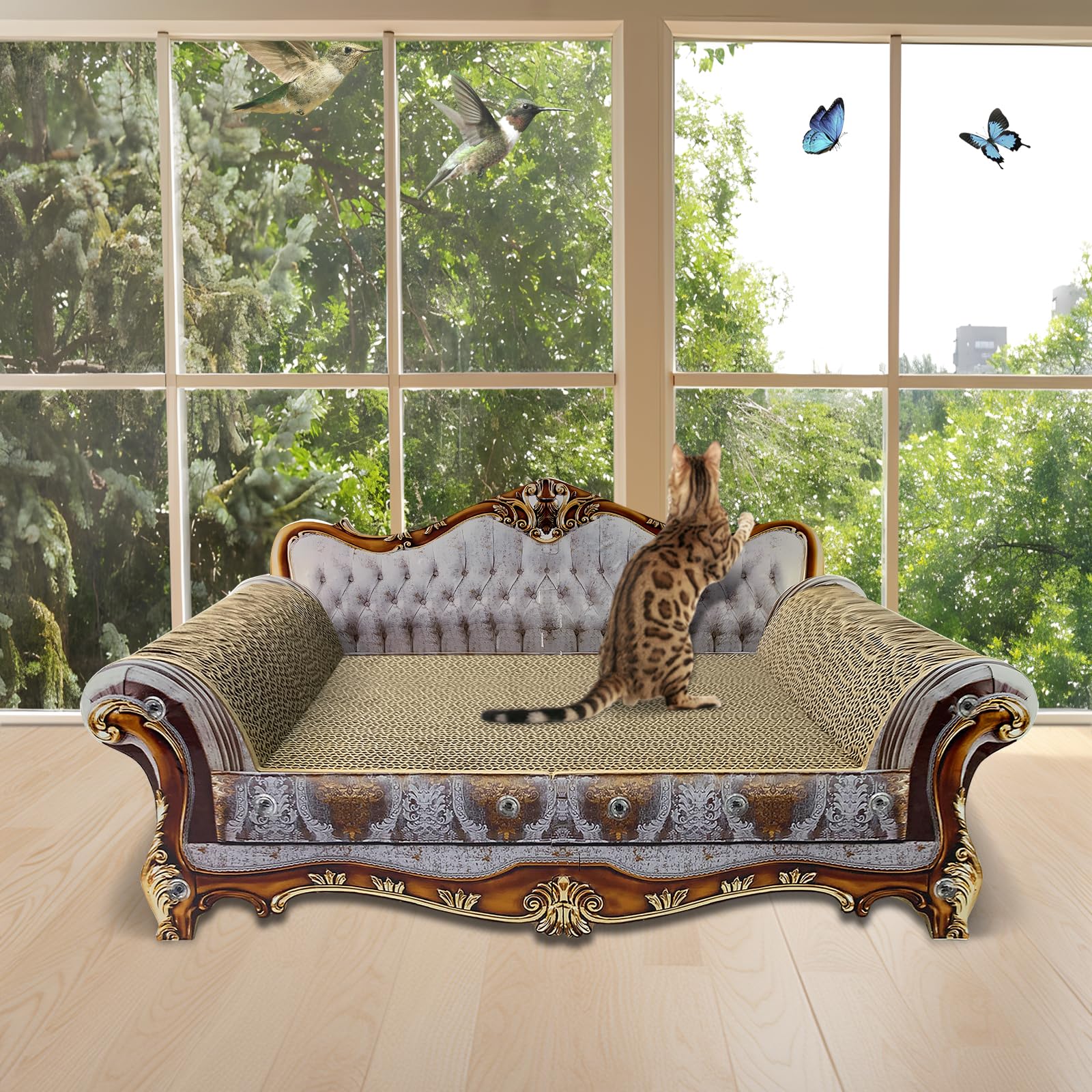 INRLKIT elevated cat sofa in use with a cat resting comfortably