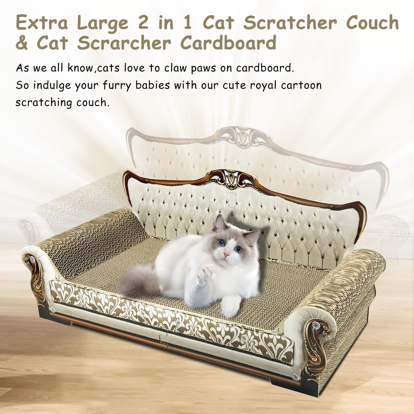 INRLKIT Indoor Cat Furniture Scratcher showcasing versatile scratch and rest zone.