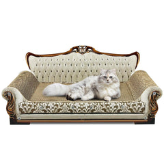 INRLKIT Luxury Cardboard Scratcher Sofa for cozy indoor cat lounging and scratching.