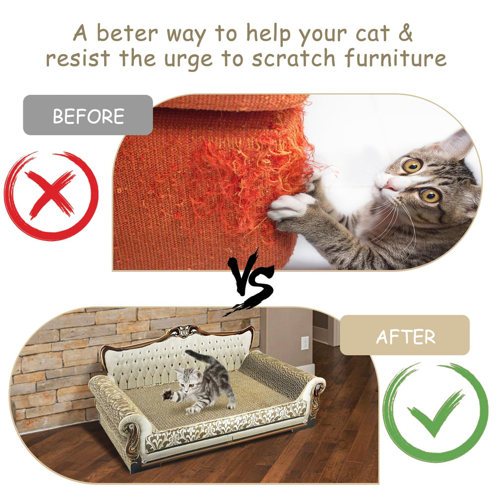 INRLKIT Recycled Cardboard Scratcher offers durable daily feline scratching.