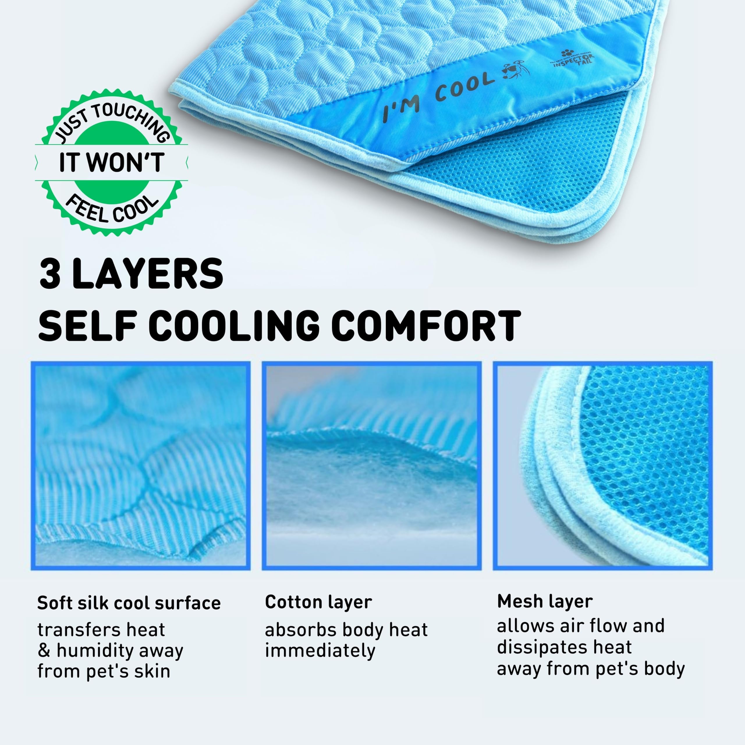 Inspectortail folded mat storage shows easy packing and space-saving design.