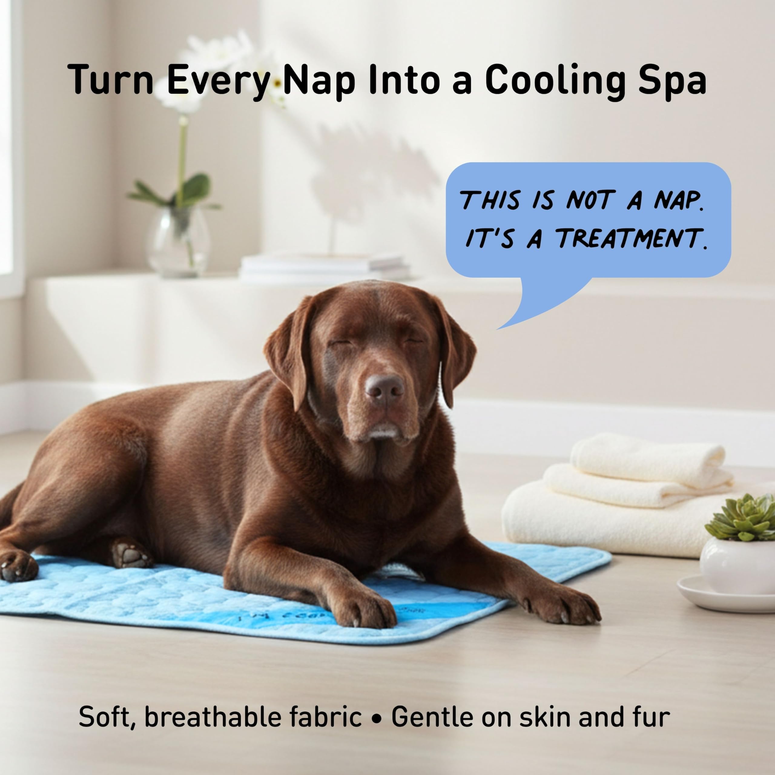 Inspectortail self cooling mat blue with storage bag, easy to pack