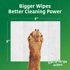 Inspire Naturals 8x9 inch wipes cover large areas efficiently.