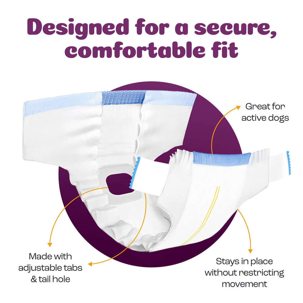 Inspire Pet Care dog diapers tail hole cutout enabling natural movement