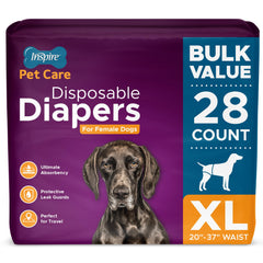 Inspire Pet Care XL 28-count packaging highlighting bulk value for households