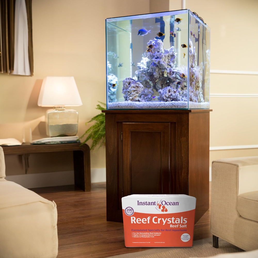 Instant Ocean Reef Crystals 200-gallon-pack packaging suitable for large aquariums.