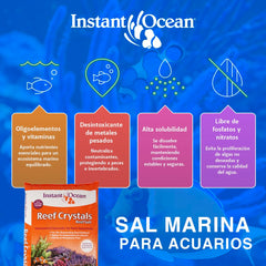 Instant Ocean Reef Crystals dosing scoop shows easy measurement for dosing.