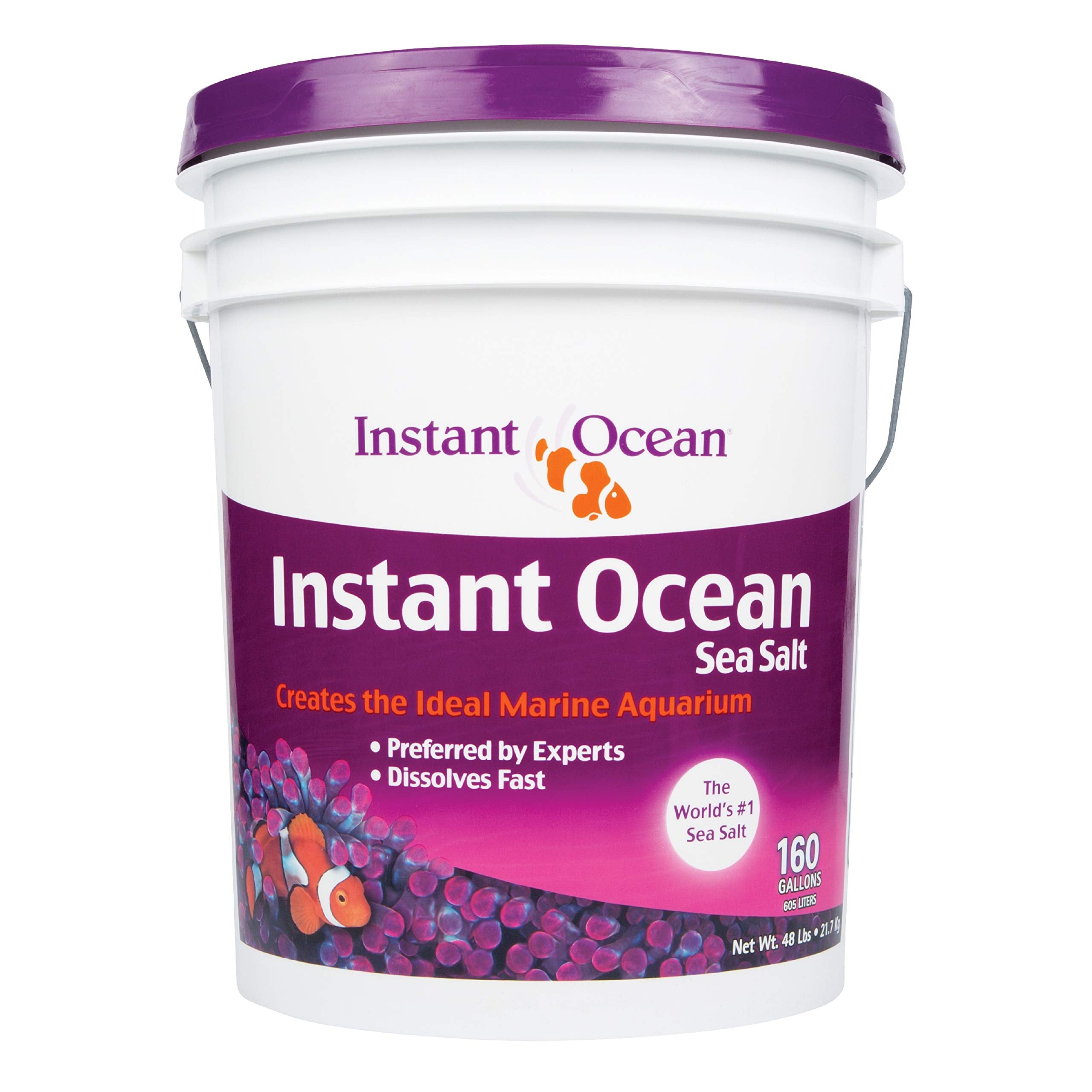 Instant Ocean Reef Crystals reef salt bottle for reef tanks supports balanced trace elements.