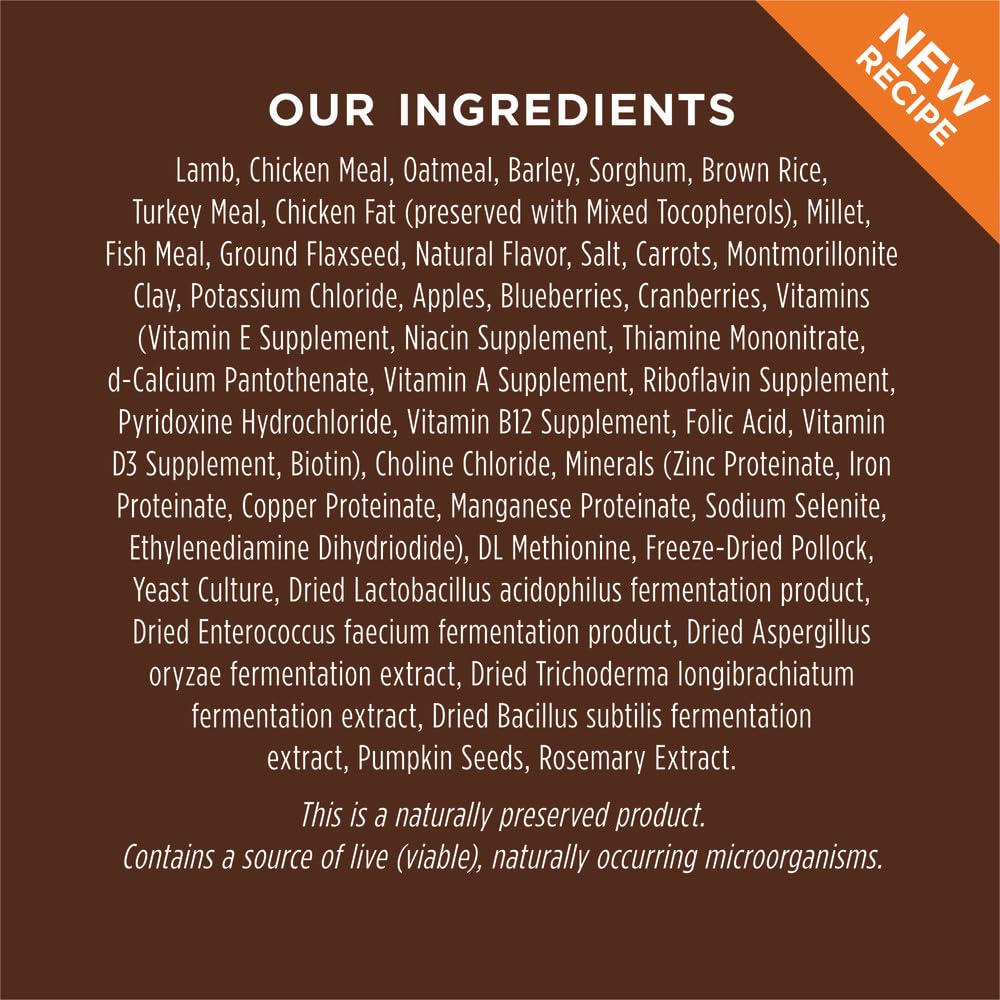 Instinct Be Natural lamb ingredient spotlight on the bag art.