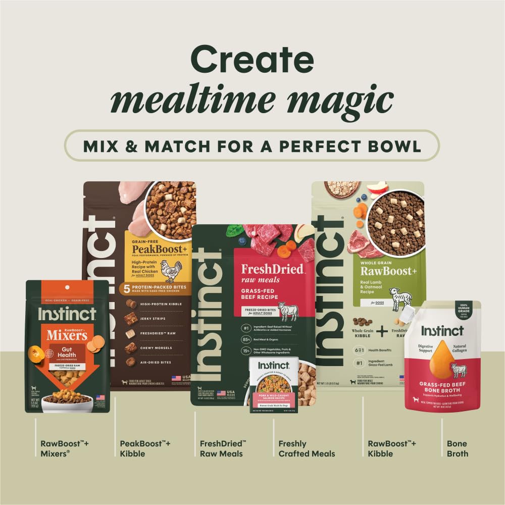 Instinct BeNatural nutrition supports shiny coat and healthy digestion
