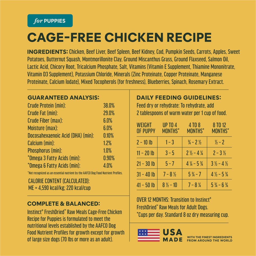 Instinct digestible freeze-dried formula pictured for easier digestion and absorption.