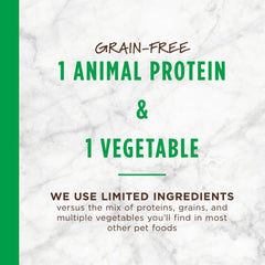 Bowl of Instinct grain-free dry dog food ready for mealtime.