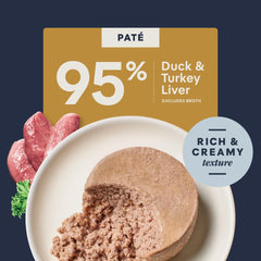 Instinct Duck Pate ingredient panel—high animal-protein recipe with quality oils.
