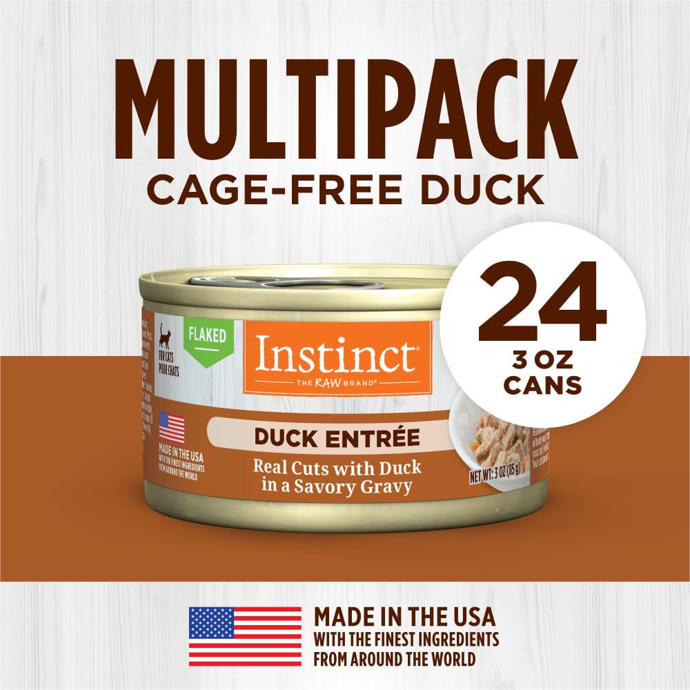 Instinct Flaked Entrée Duck USA made quality cues reinforce wholesome nutrition and trusted sourcing