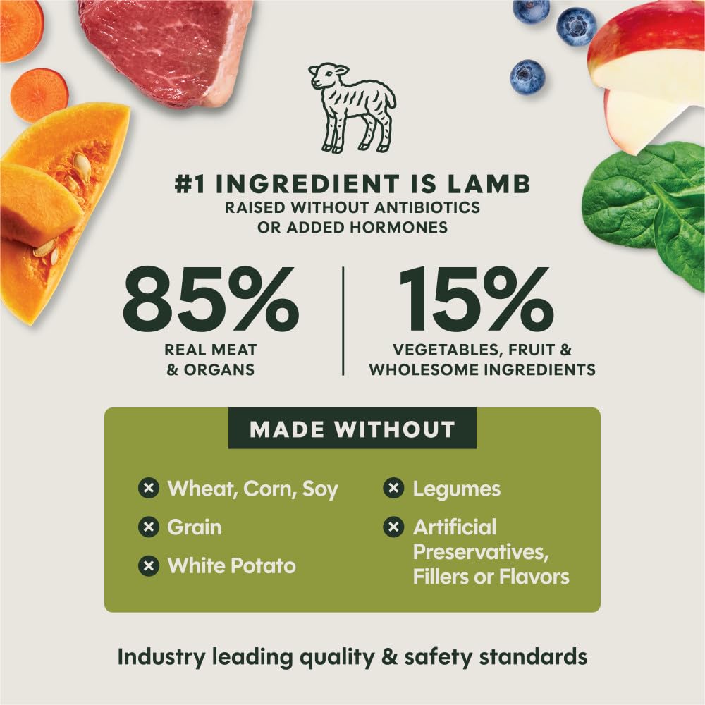 Instinct freeze-dried meals lamb serving bowl demonstrates easy portioning for meals.