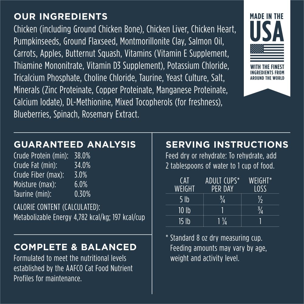 Instinct grain-free cat food shown beside healthy coat and indoor cat