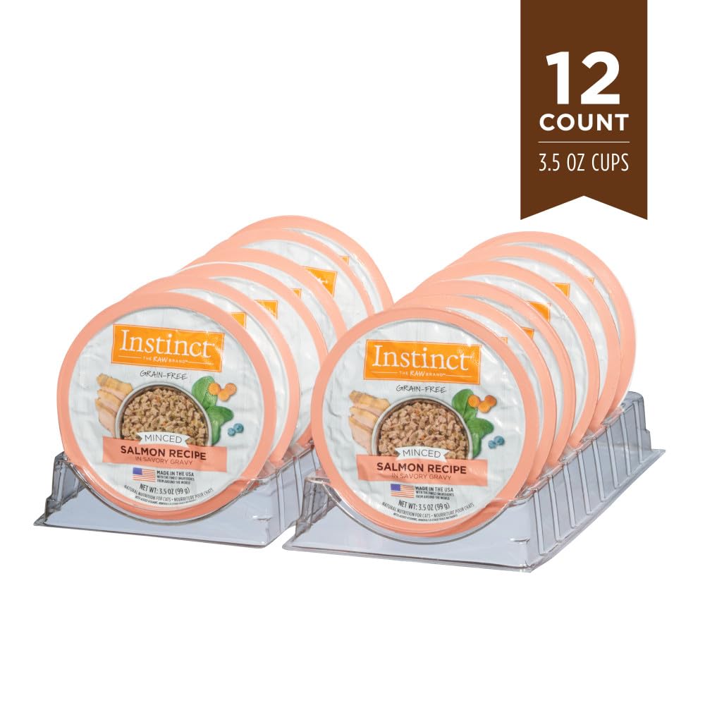 Instinct grain-free wet cat food delivers real salmon flavor in a convenient cup.