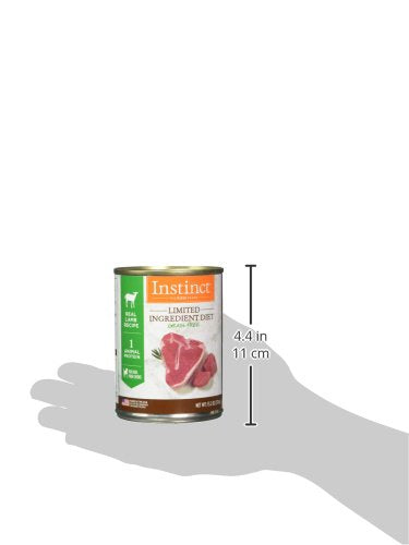 Instinct grain-free wet dog food ingredients highlight simple recipe.