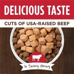 Instinct Healthy Cravings grain-free formula highlighting real beef protein.