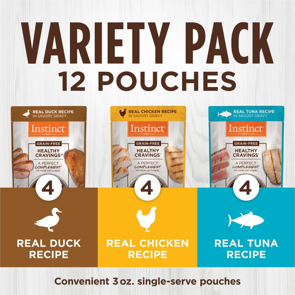 Instinct Healthy Cravings tuna pouch with savory gravy for moisture and taste.