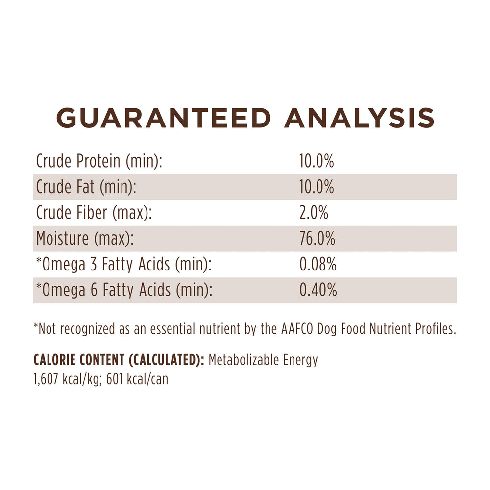 Instinct lamb nutrition panel outlines ingredients and benefits clearly.