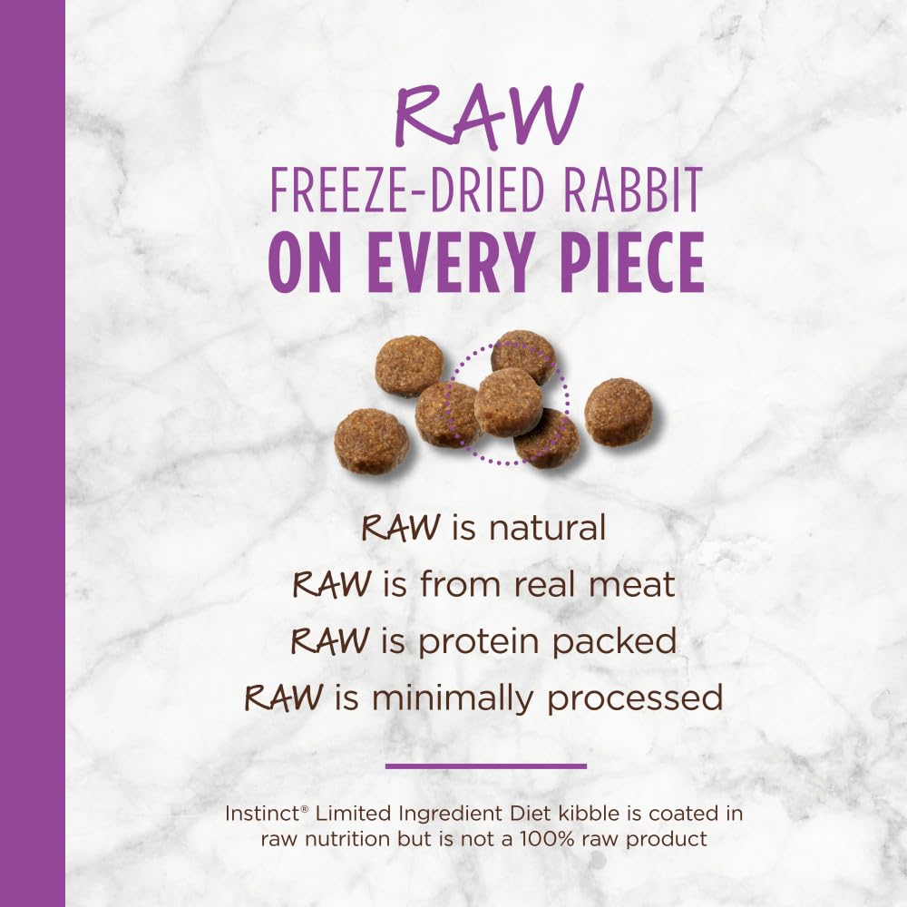 Instinct grain-free cat food back-label shows clear protein origin.