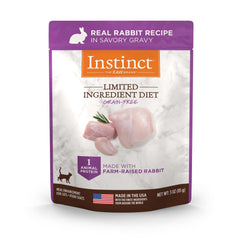 Instinct Limited Ingredient Diet Rabbit Topper in savory gravy enhances flavor and hydration at mealtime.