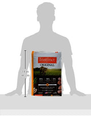 Instinct Original raw-coated kibble shown with grain-free formula for grain-sensitive cats.