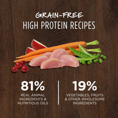 Instinct Original raw-coated kibble close-up emphasizes enhanced flavor and texture.