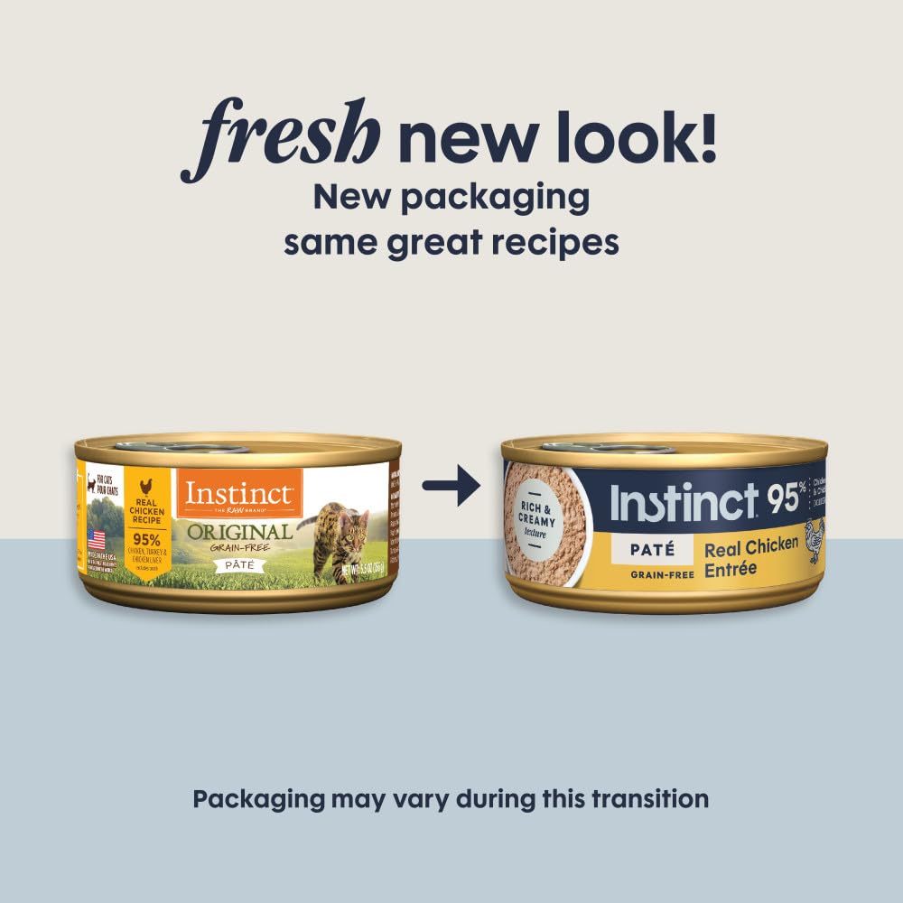Cans on a shelf highlight a premium, grain-free cat food choice.
