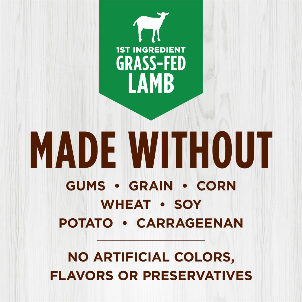 Grain-free badge and simple ingredients shown on Instinct Lamb can.