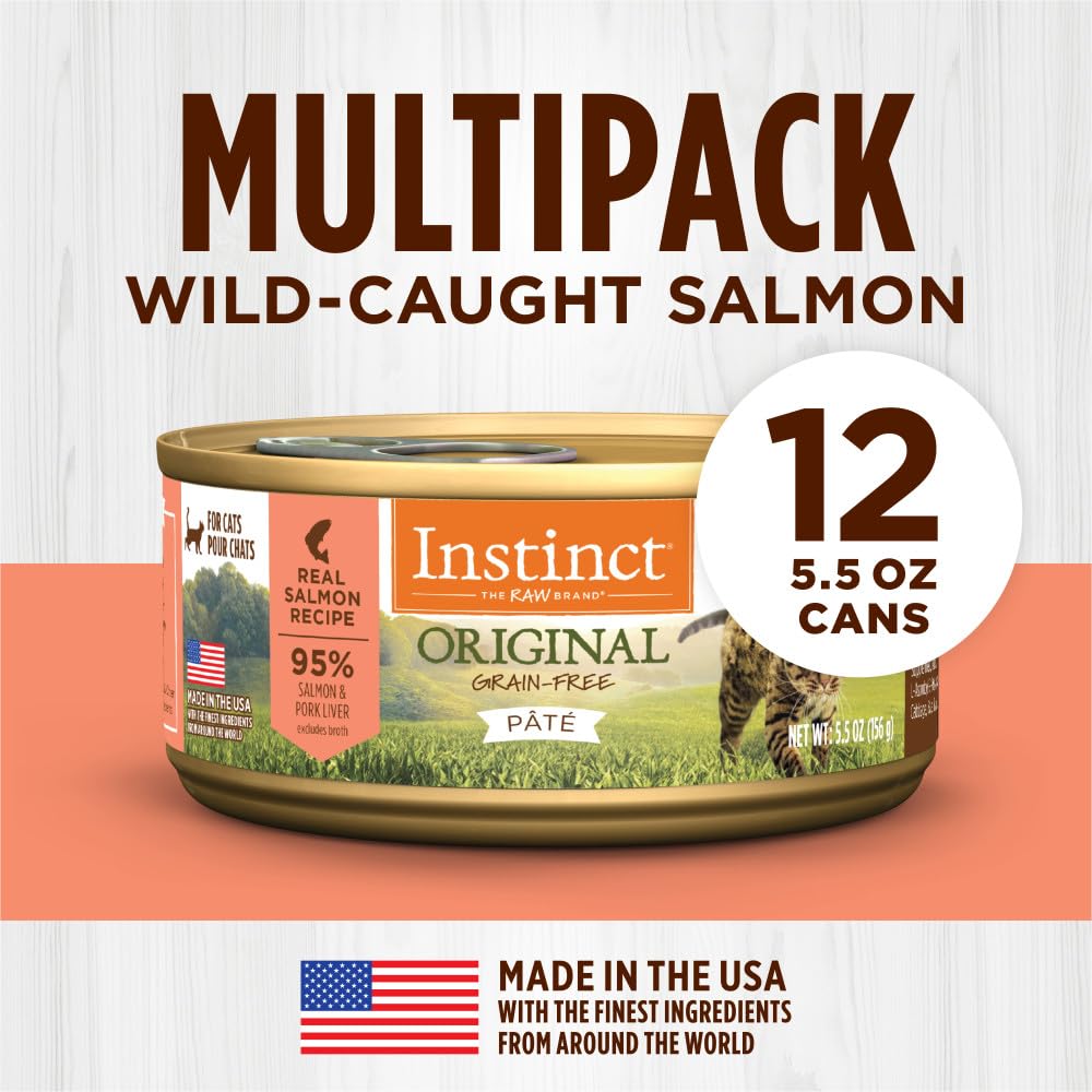 Instinct Original no-fillers ingredients panel communicates grain-free, additive-free nutrition.