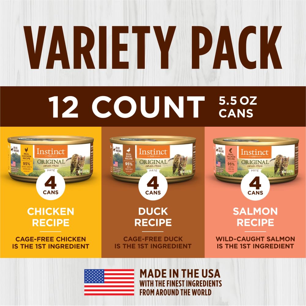 Instinct Original Pate duck closeup emphasizes high-protein meat for lean muscle