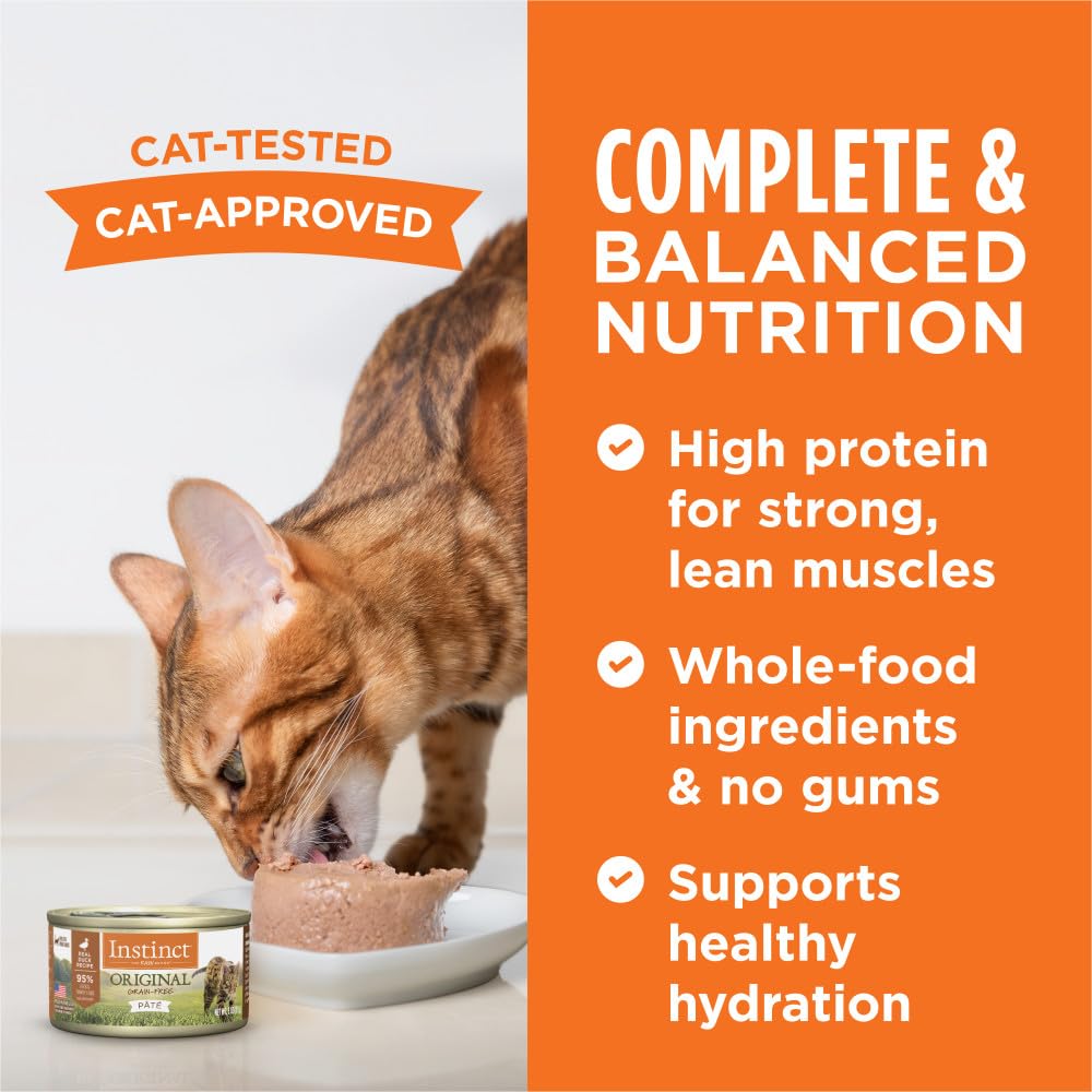 Instinct Original Pate Cat Food 3oz cans pack of 24 for easy meals.