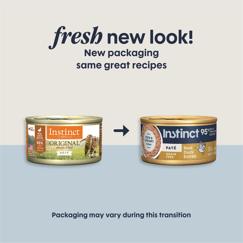 Instinct Original Pate Cat Food high-protein formula supports lean muscles.