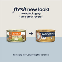 Instinct Original Pate Cat Food high-protein formula supports lean muscles.