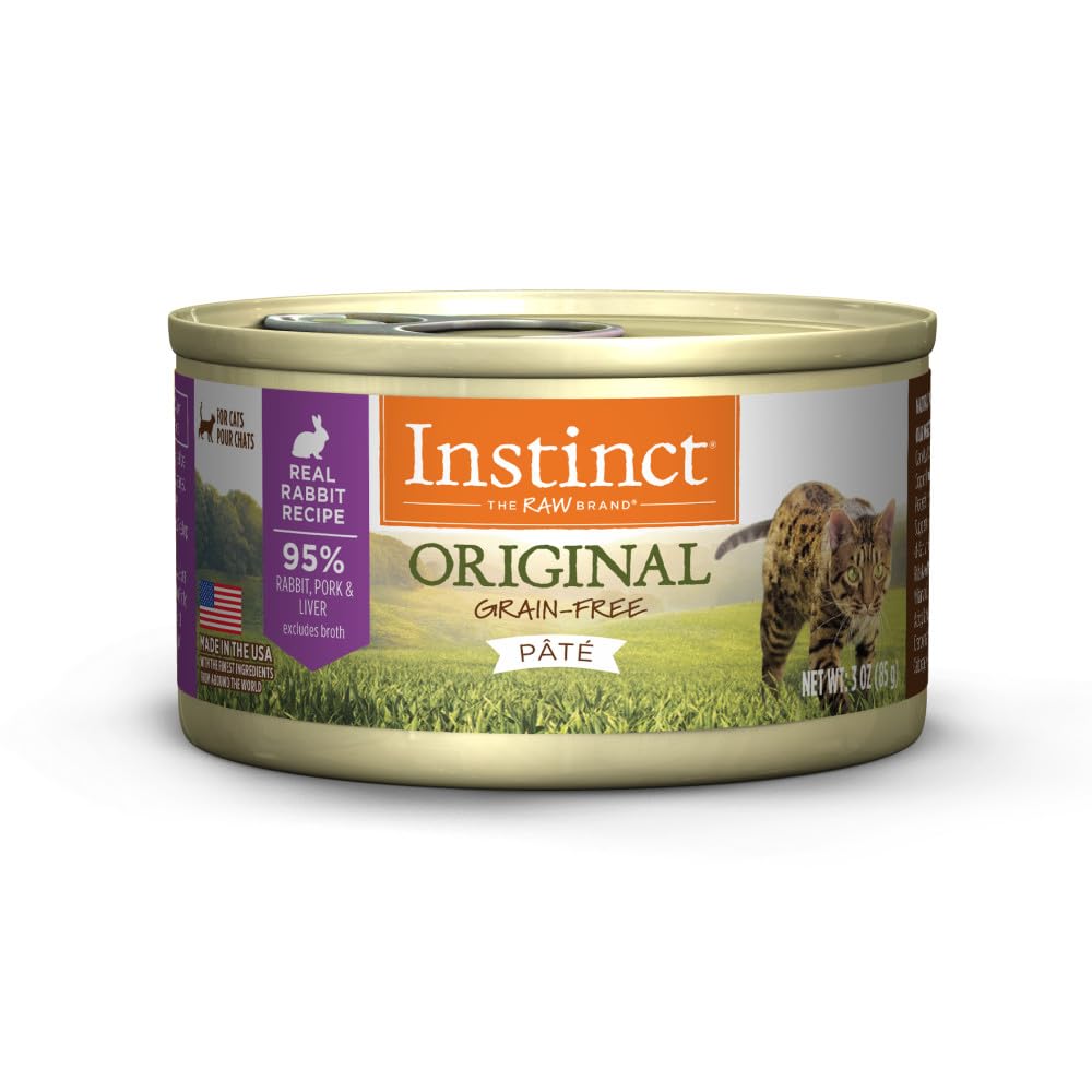 Instinct Original Rabbit Pate 3oz can for grain-free meals.