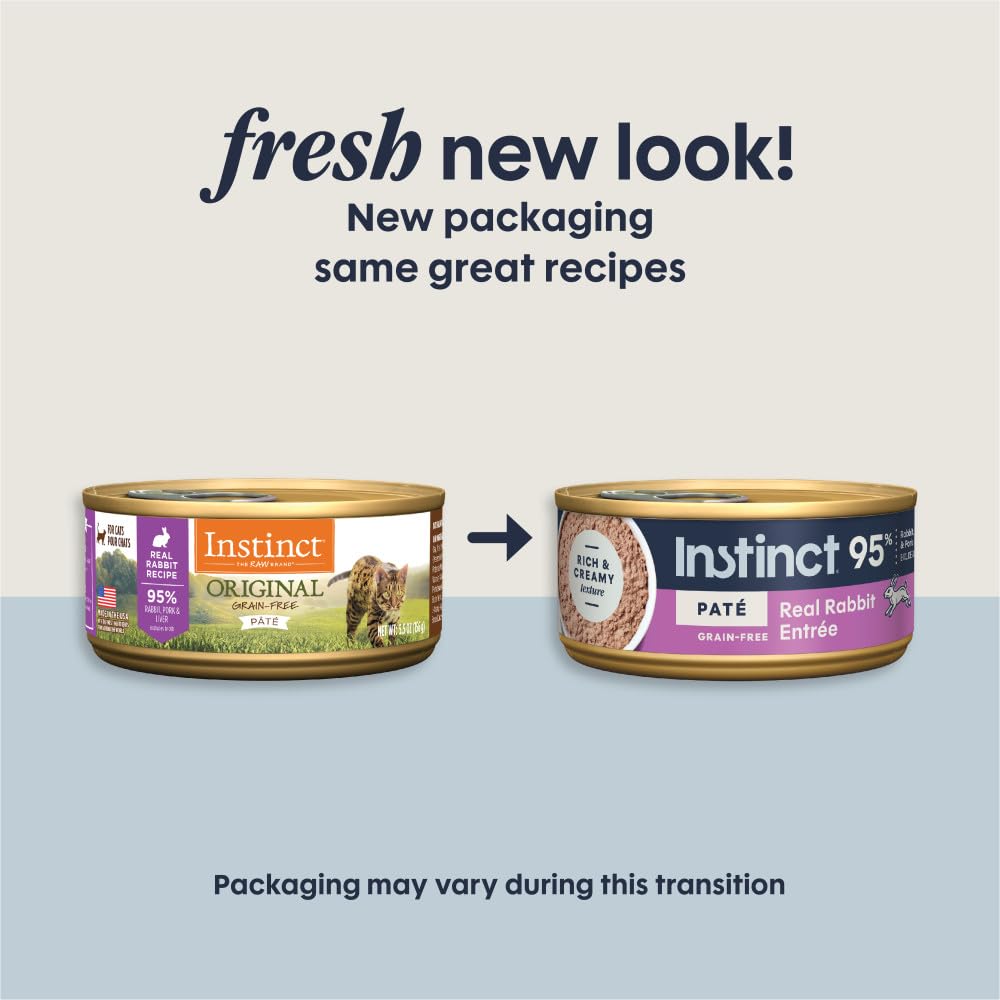 Close-up of pate texture in Instinct Original Rabbit cat food for picky eaters.