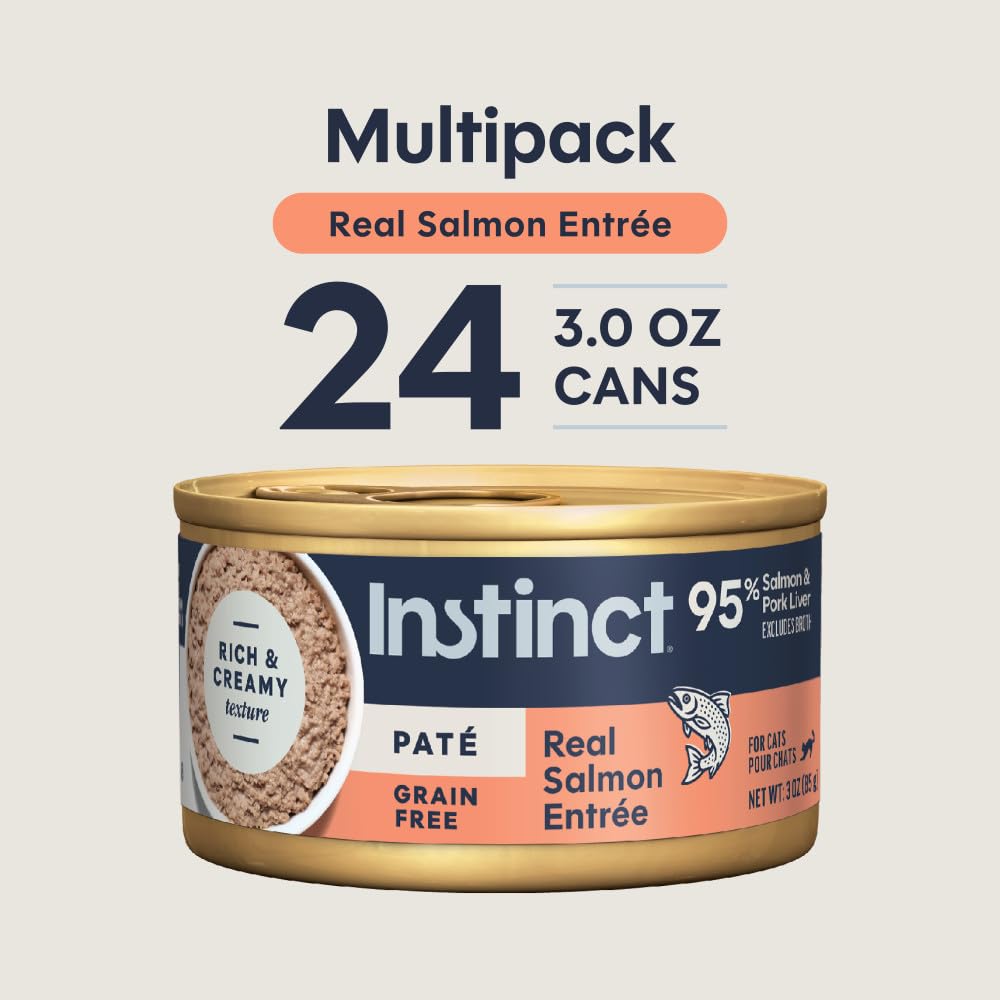 Instinct Pate Entrees cat mealtime serving shows savory pate ideal for daily meals.