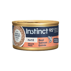 Instinct Pate Entrees real salmon 3oz can: high-protein meal for healthy cats.