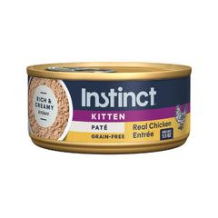 Instinct Pate Kitten Entree can-front highlights grain-free, high-protein nutrition for kittens.