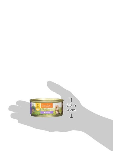 Instinct Pate Kitten Entree ingredients closeup shows 95% animal ingredients for quality nutrition.