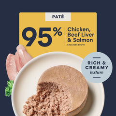 Instinct Pate Kitten Entree serve-bowl textured pate appeals to kittens during meals.