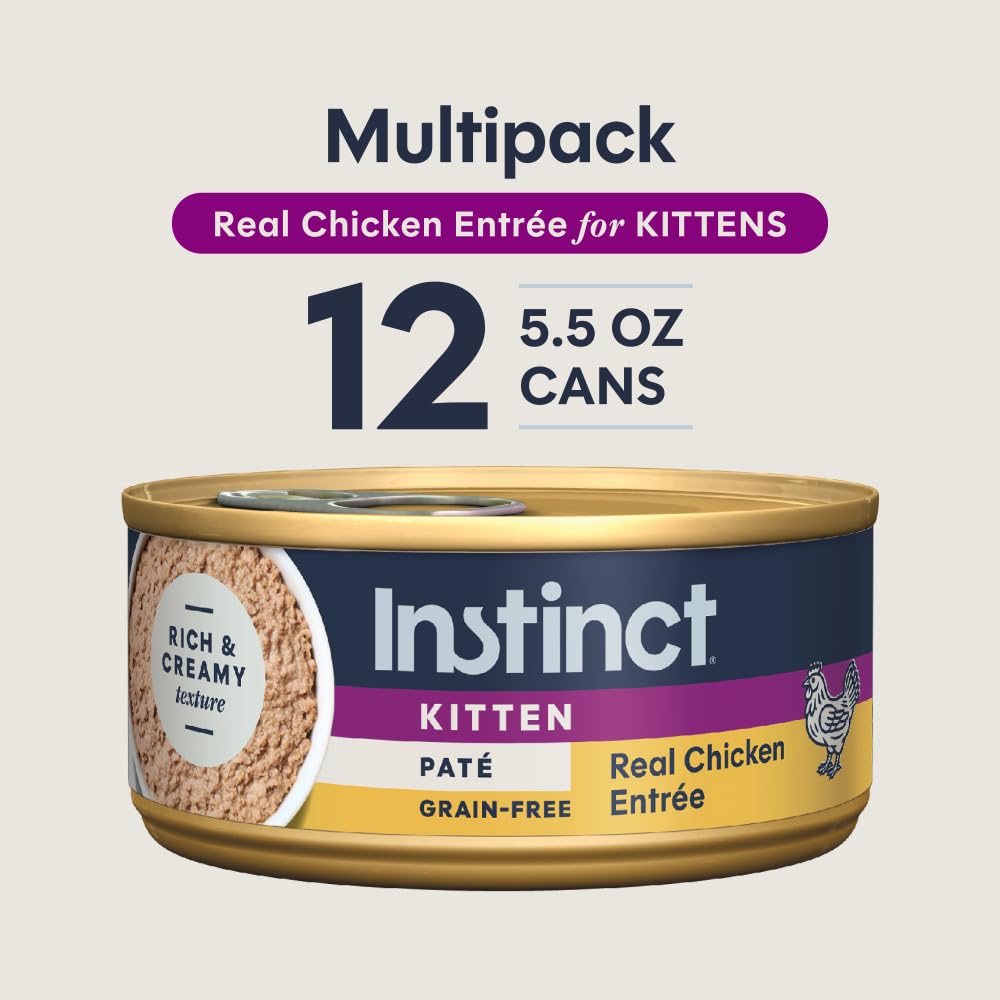 Instinct Pate Kitten Entree usa-made stamp confirms domestic crafting.