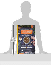 Instinct Raw Boost features soft freeze-dried chicken pieces blended with kibble for flavor.