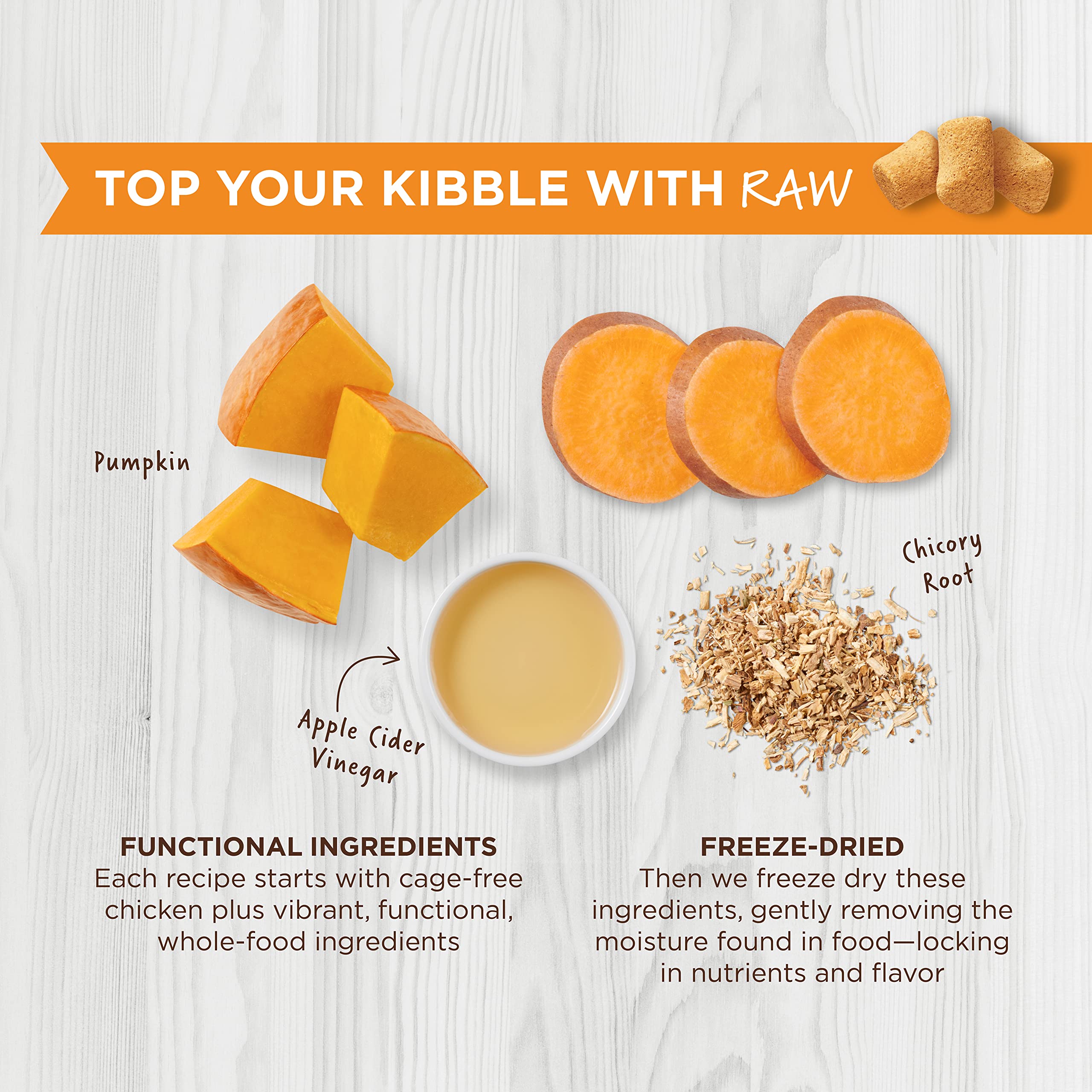 Instinct Raw Boost Mixers apple cider vinegar close-up supports flavor balance