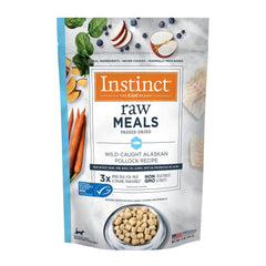 Instinct Raw Meals pollock bag, premium grain-free ingredients for feline nutrition.