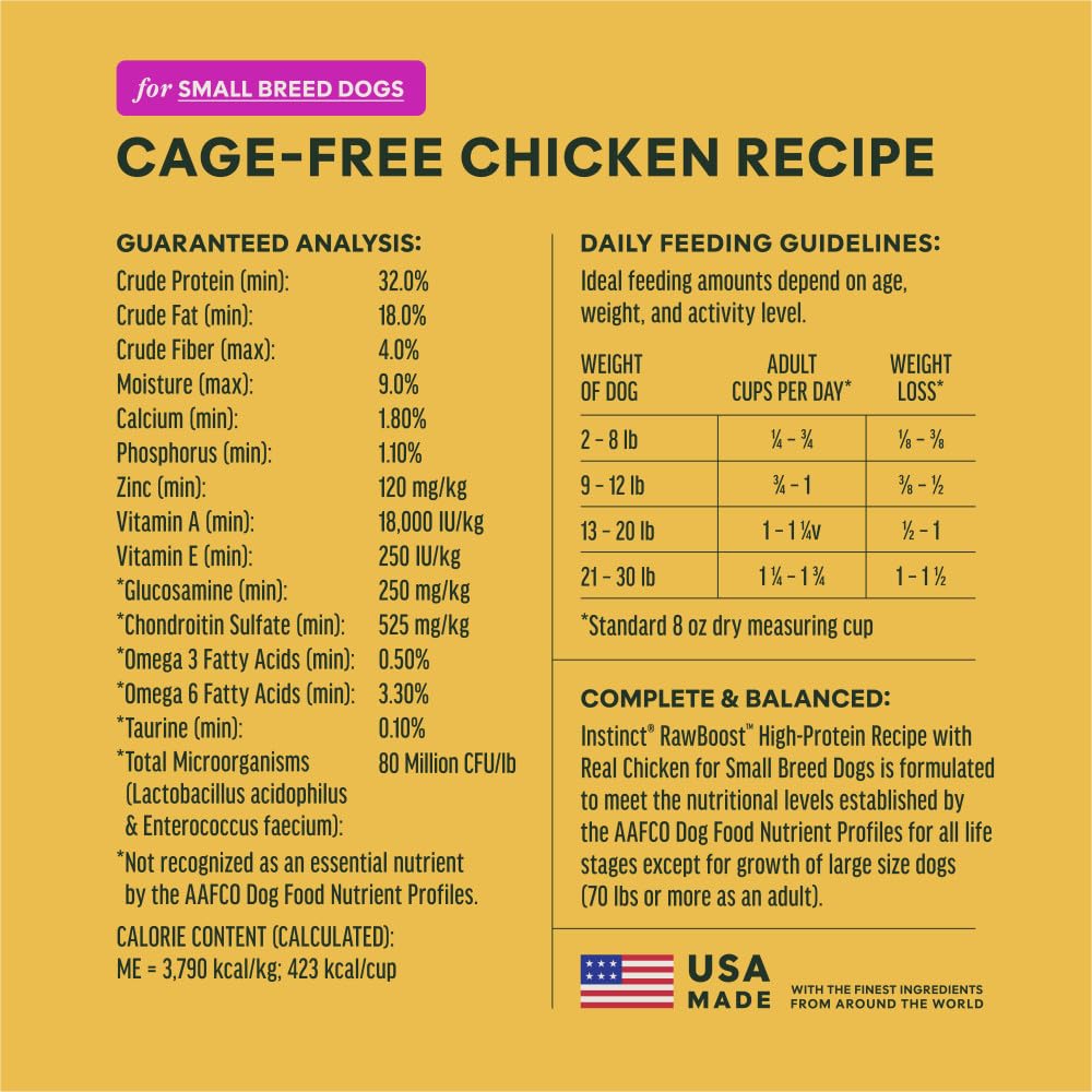 Instinct RawBoost grain-free-recipe close-up highlights grain-free nutrition for sensitive digestions.