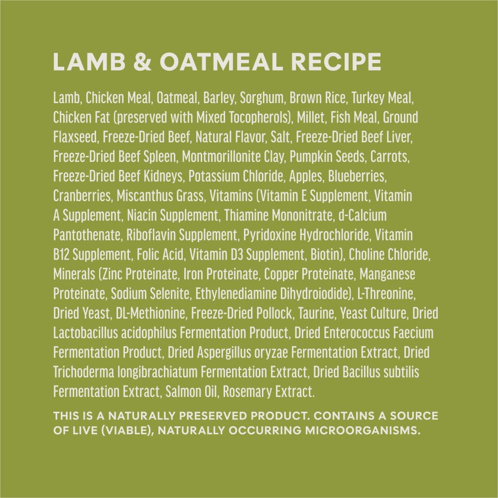 Instinct RawBoost ingredient panel with lamb emphasis