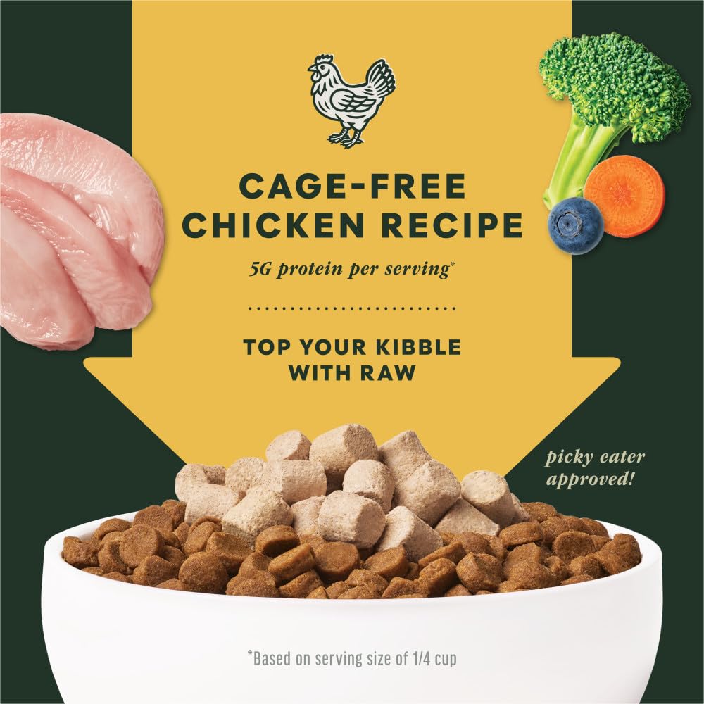 Instinct RawBoost Mixers texture closeup reveals crunchy bits for mealtime appeal.